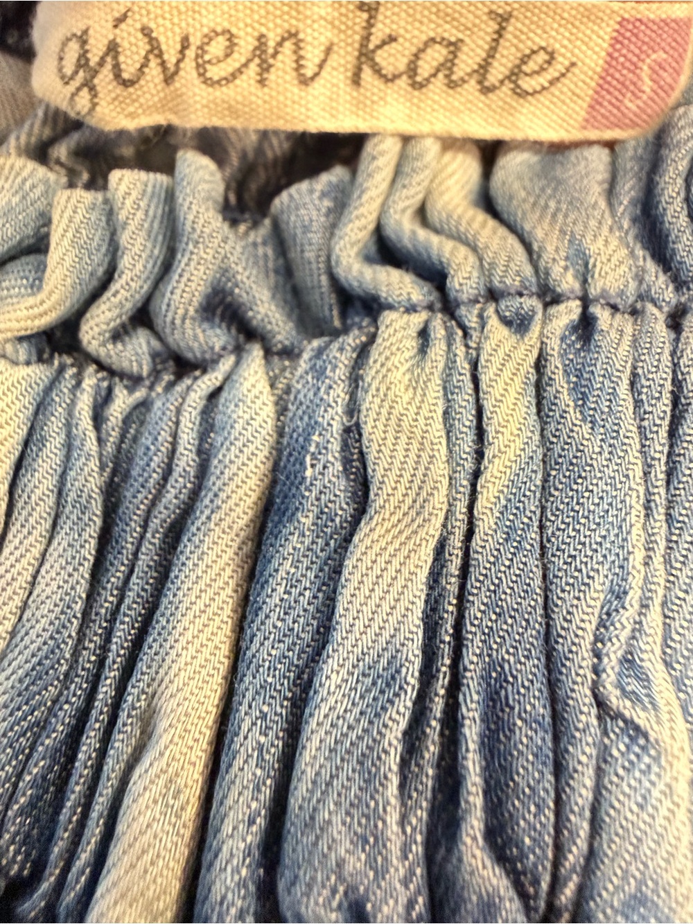Given Kale maxi skirt blue & white tie dyed smocked waist SZ SM - Picture 4 of 9
